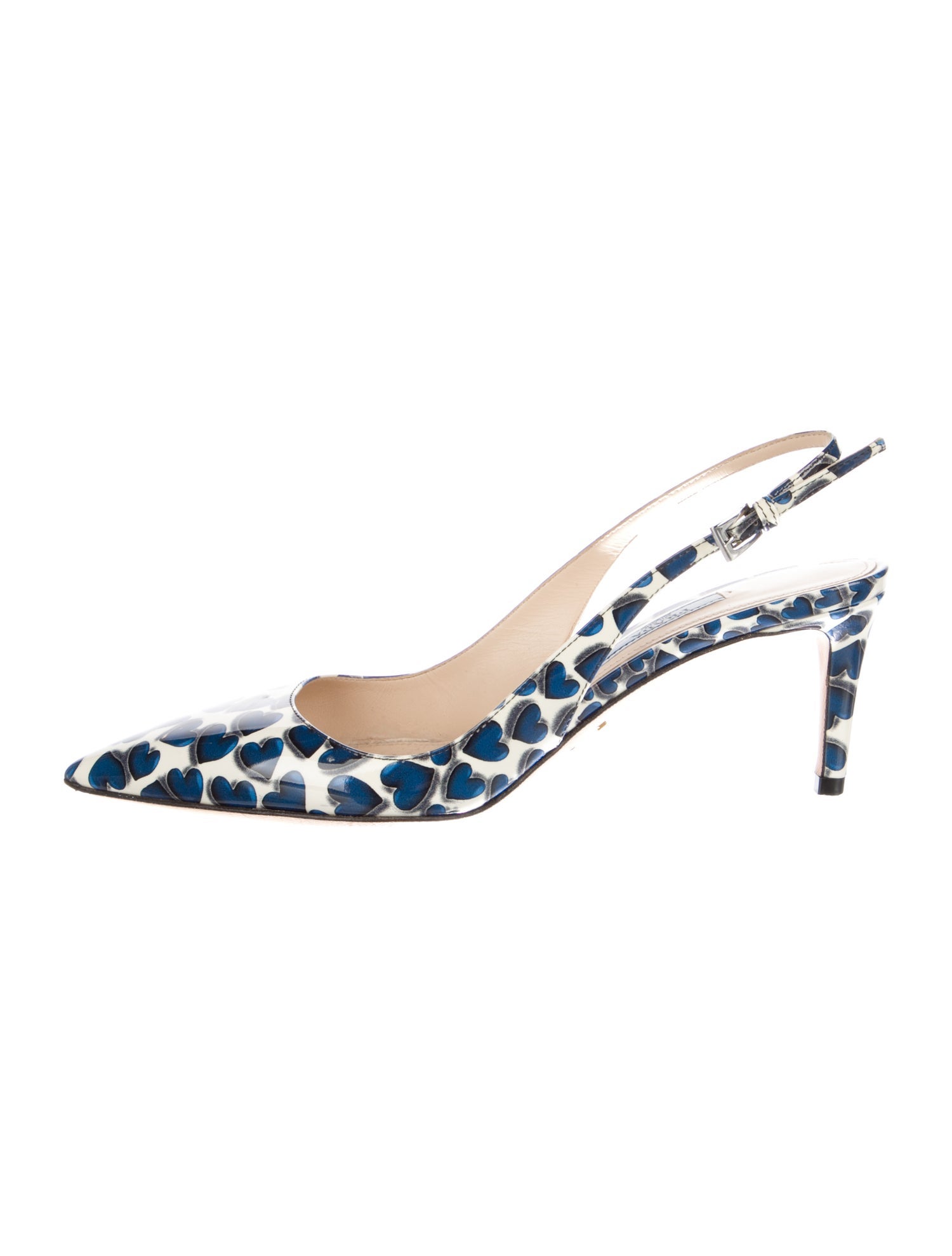 Prada Patent Leather Printed Slingback Pumps