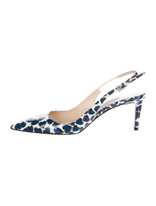 Prada Patent Leather Printed Slingback Pumps