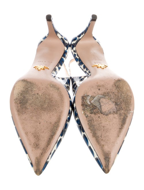 Prada Patent Leather Printed Slingback Pumps
