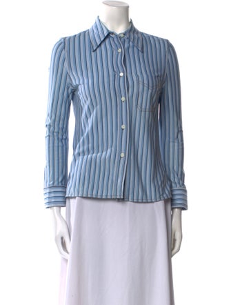 Prada 2016 Striped Button-Up Top