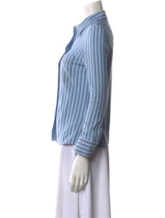 Prada 2016 Striped Button-Up Top