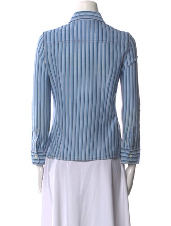 Prada 2016 Striped Button-Up Top