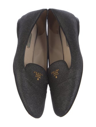 Prada Glitter Glitter Accents Loafers