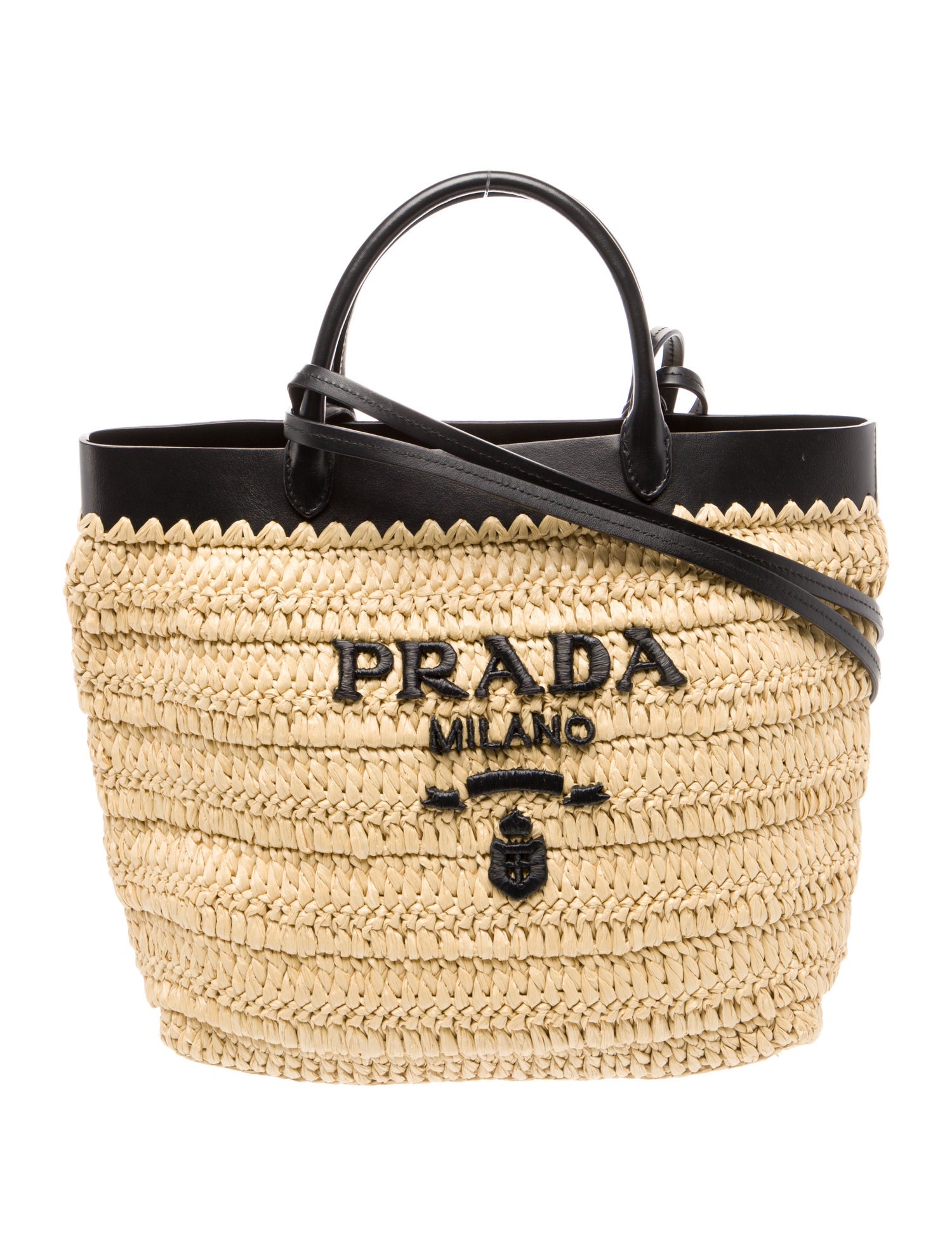 Prada Raffia Grass Bucket Bag
