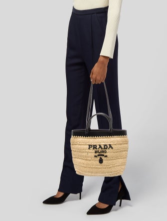 Prada Raffia Grass Bucket Bag