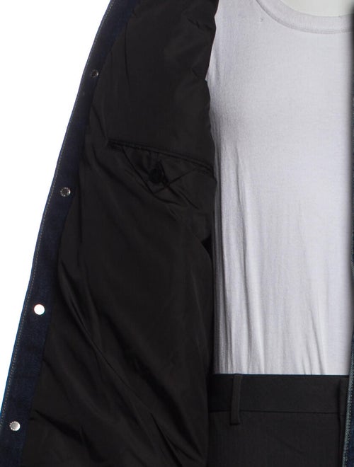 Prada 2022 Enameled Metal Triangle Denim Jacket