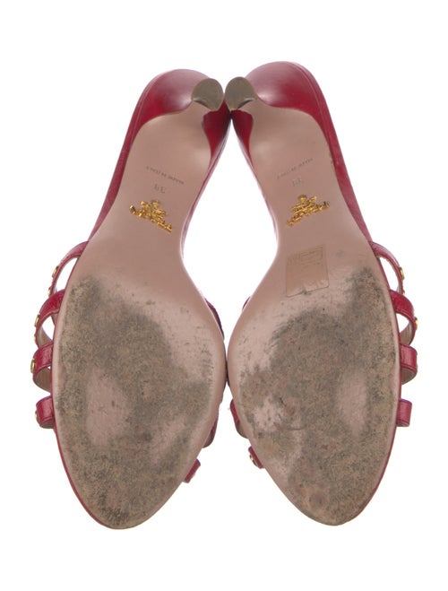 Prada Leather Studded Accents Slides