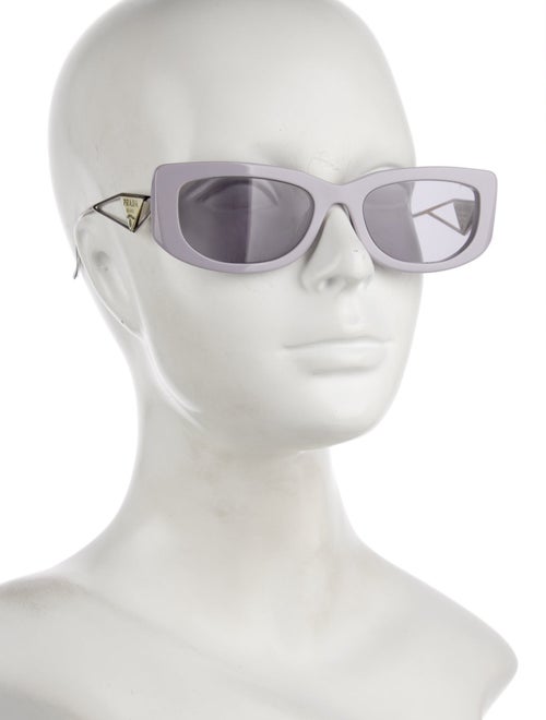 Prada Enameled Metal Triangle Oversize Sunglasses