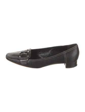 Prada Leather Chain-Link Accents Loafers
