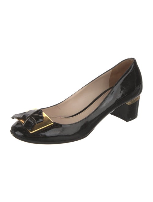 Prada Patent Leather Colorblock Pattern Pumps