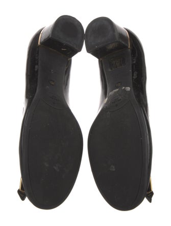 Prada Patent Leather Colorblock Pattern Pumps