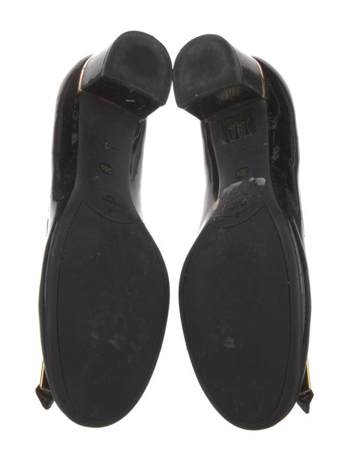 Prada Patent Leather Colorblock Pattern Pumps