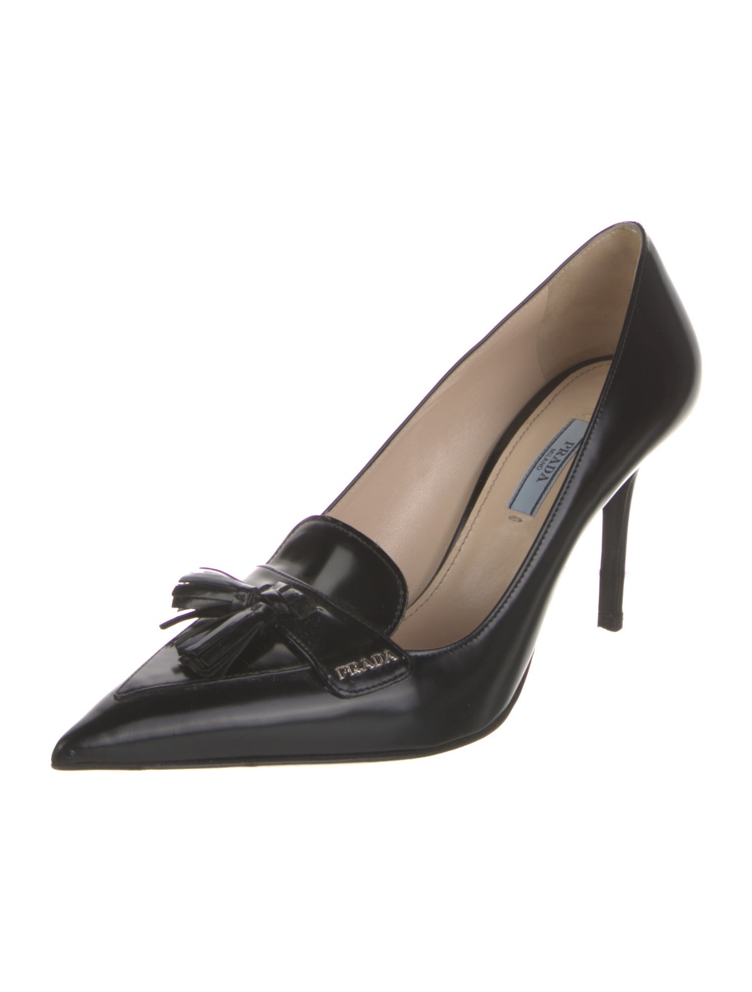 Prada Leather Tassel Accents Pumps