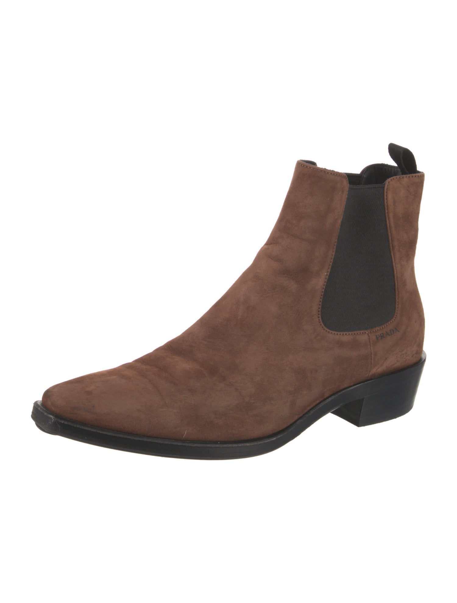 Prada Suede Colorblock Pattern Chelsea Boots