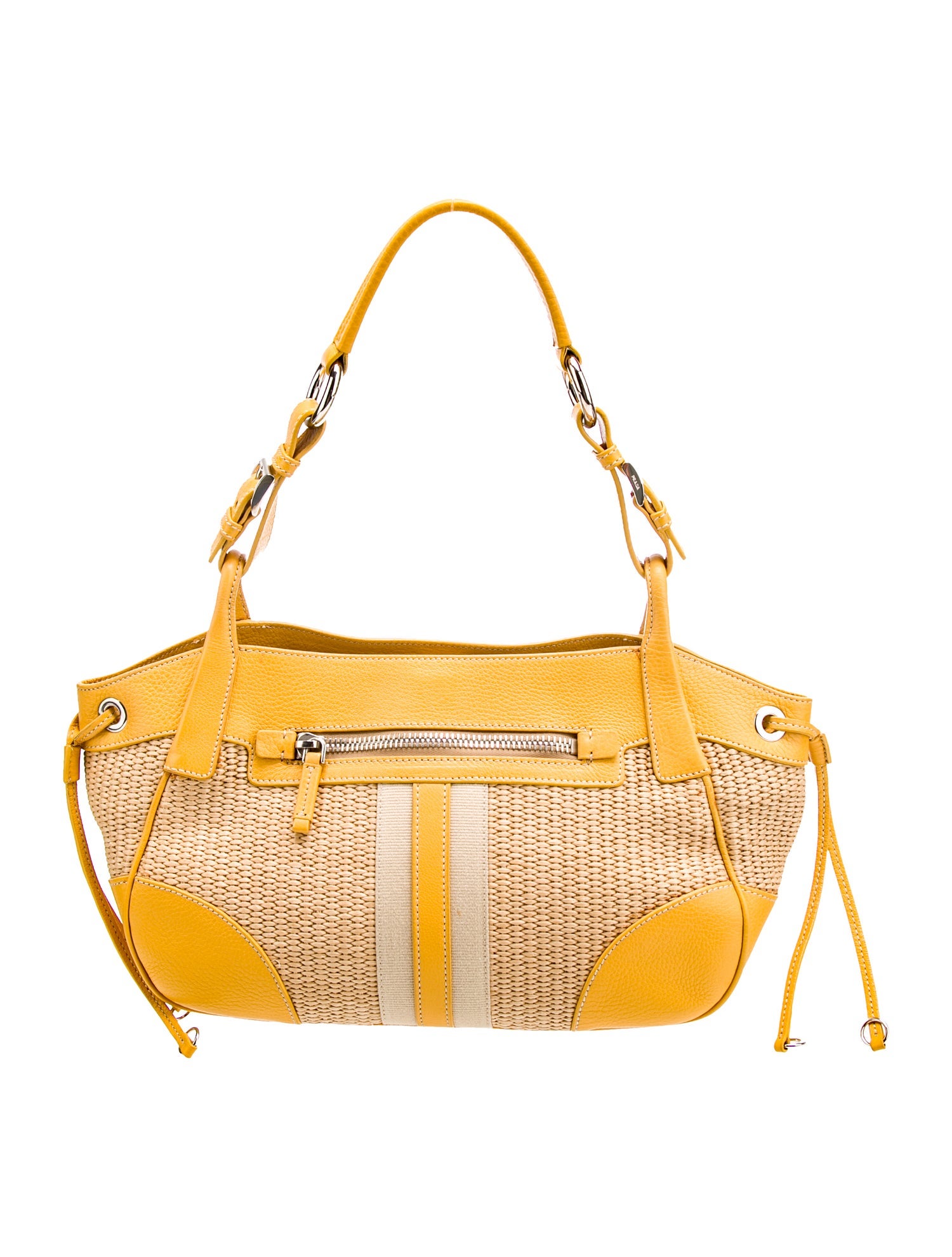 Prada Enameled Metal Triangle Shoulder Bag