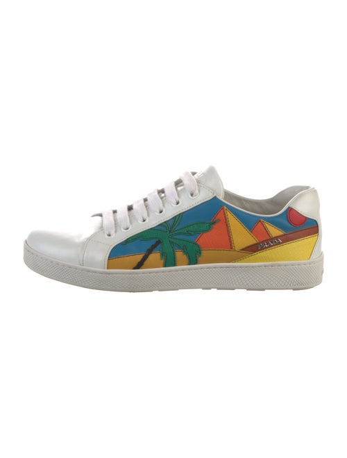 Prada Leather Printed Sneakers