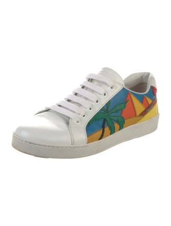 Prada Leather Printed Sneakers