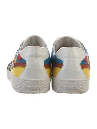 Prada Leather Printed Sneakers