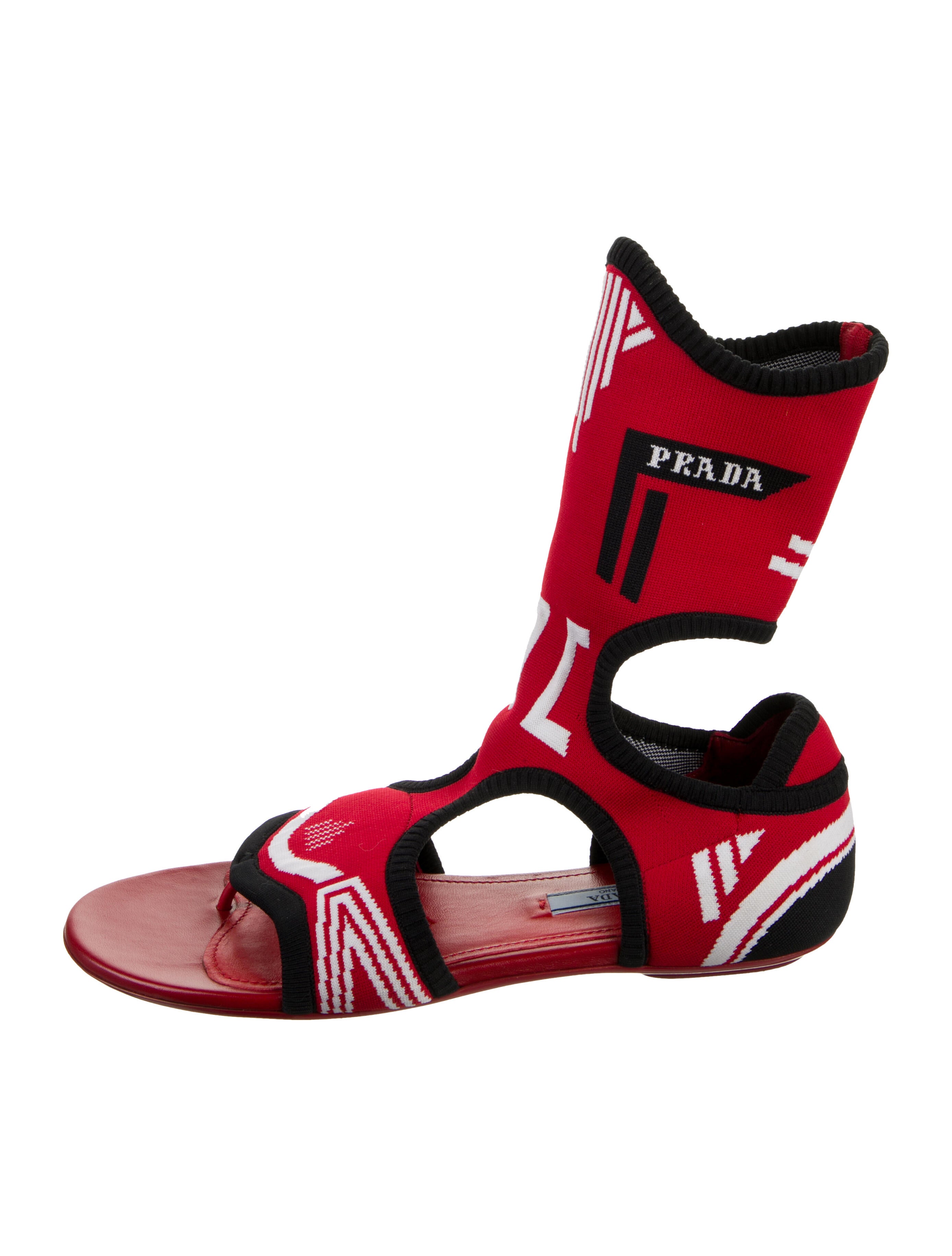 Prada Printed Gladiator Sandals