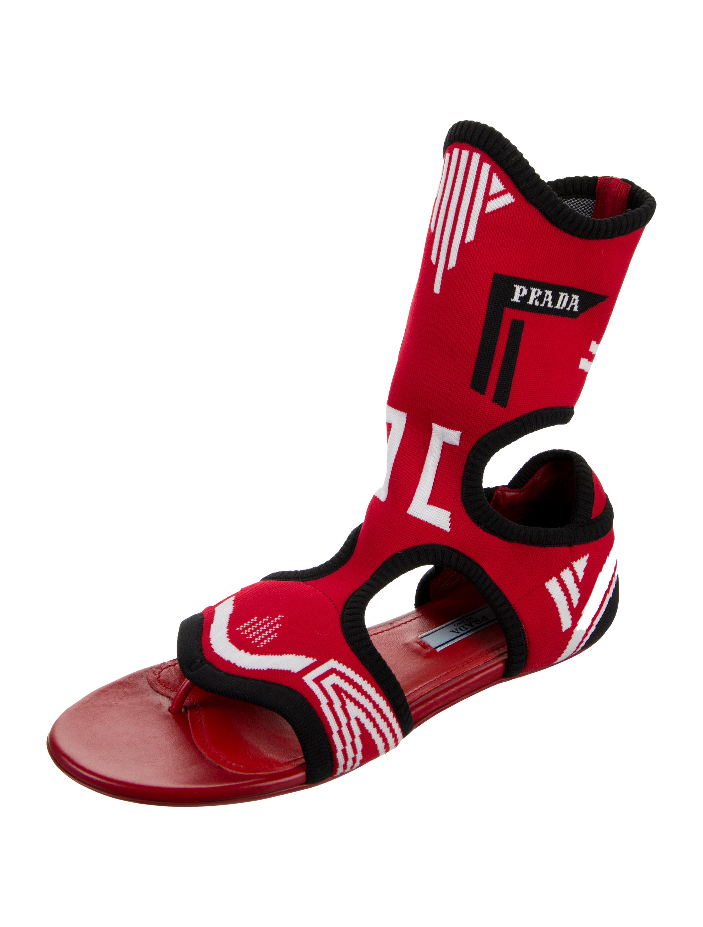 Prada Printed Gladiator Sandals