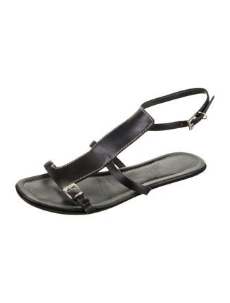 Prada Leather T-Strap Sandals