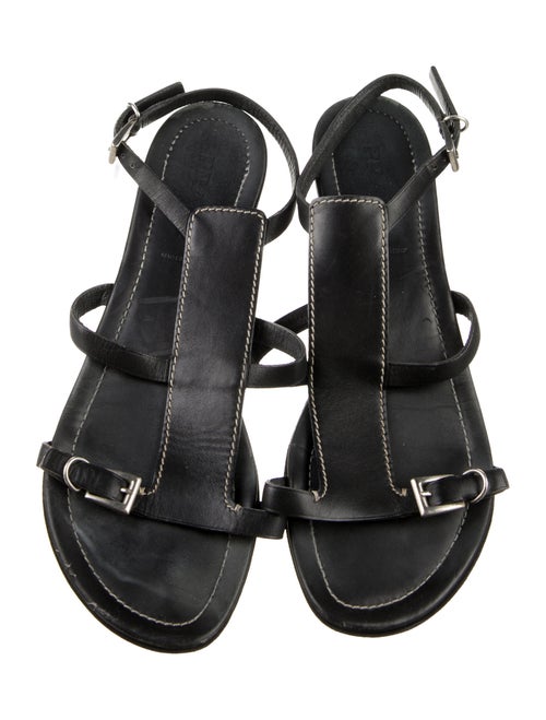 Prada Leather T-Strap Sandals