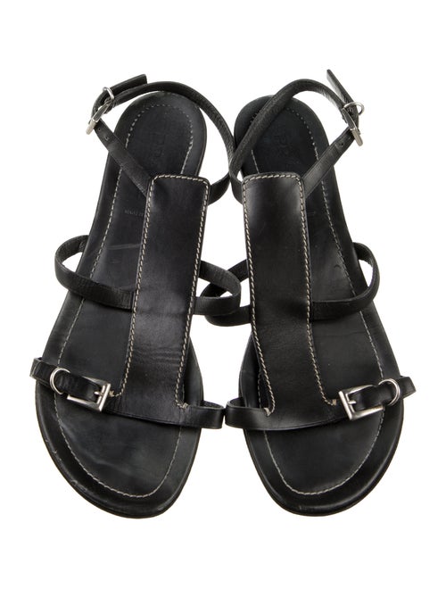 Prada Leather T-Strap Sandals