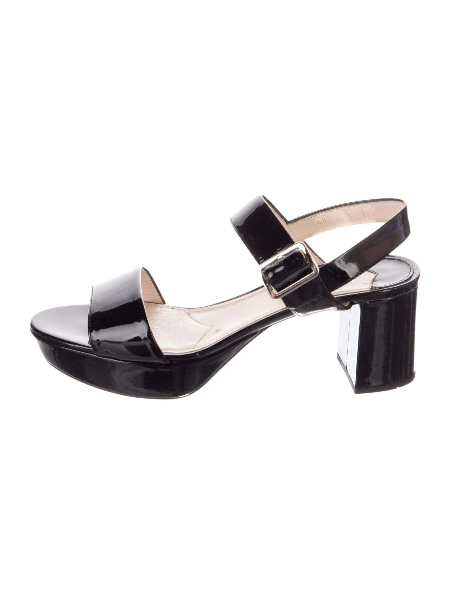 Prada Patent Leather Slingback Sandals