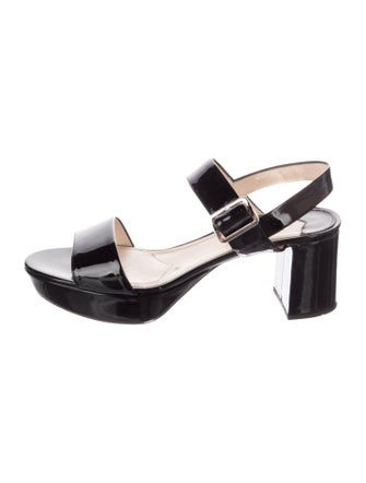 Prada Patent Leather Slingback Sandals