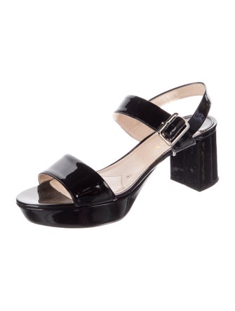 Prada Patent Leather Slingback Sandals