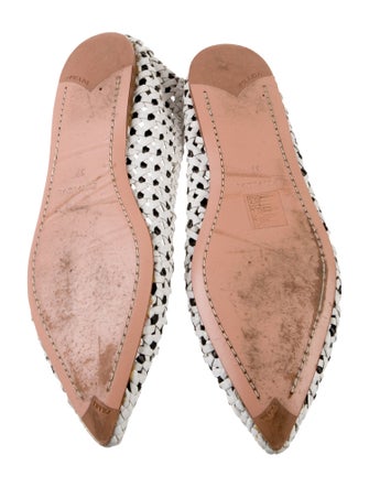 Prada Leather Bow Accents Ballet Flats