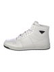 Prada Enameled Metal Triangle Leather Sneakers