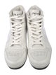 Prada Enameled Metal Triangle Leather Sneakers