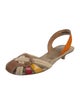 Prada Patent Leather Colorblock Pattern Slingback Sandals