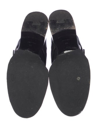 Prada Leather Fringe Trim Accent Chelsea Boots