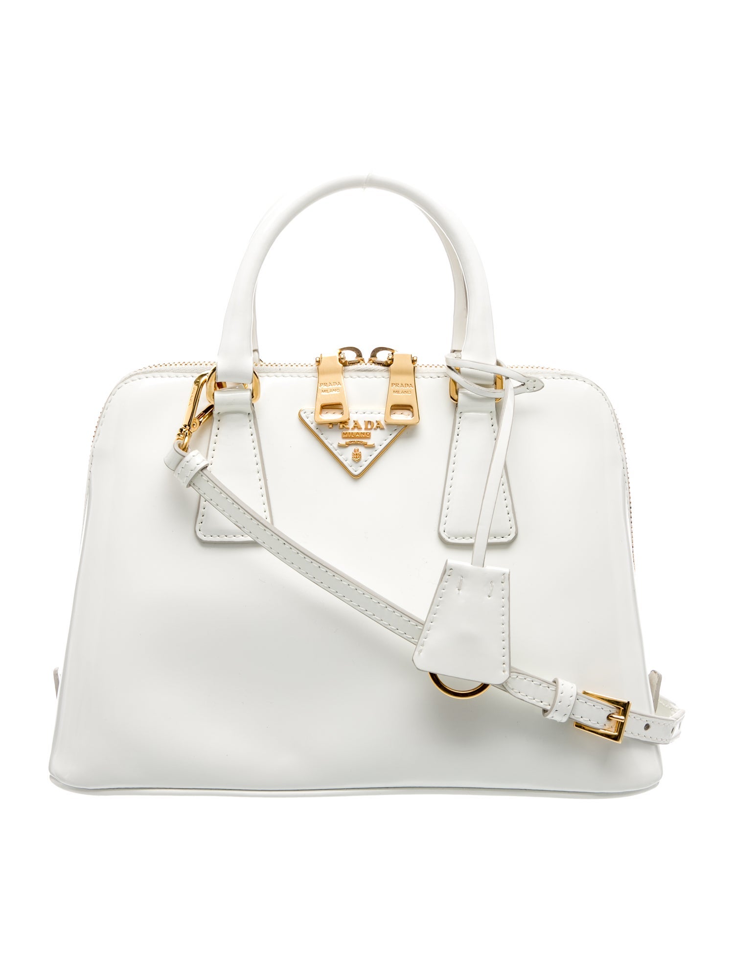 Prada Enameled Metal Triangle Dome