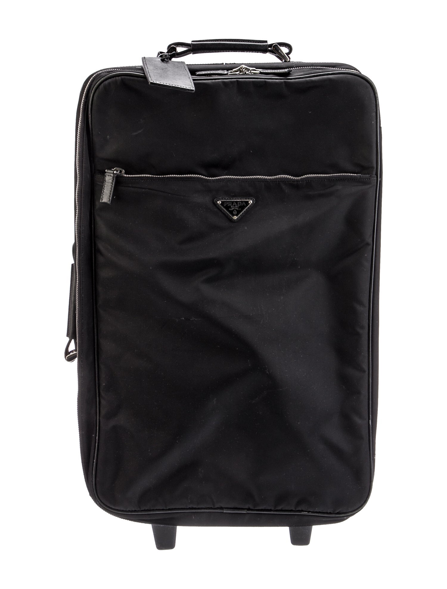 Prada Saffiano-Trimmed Tessuto Rolling Suitcase