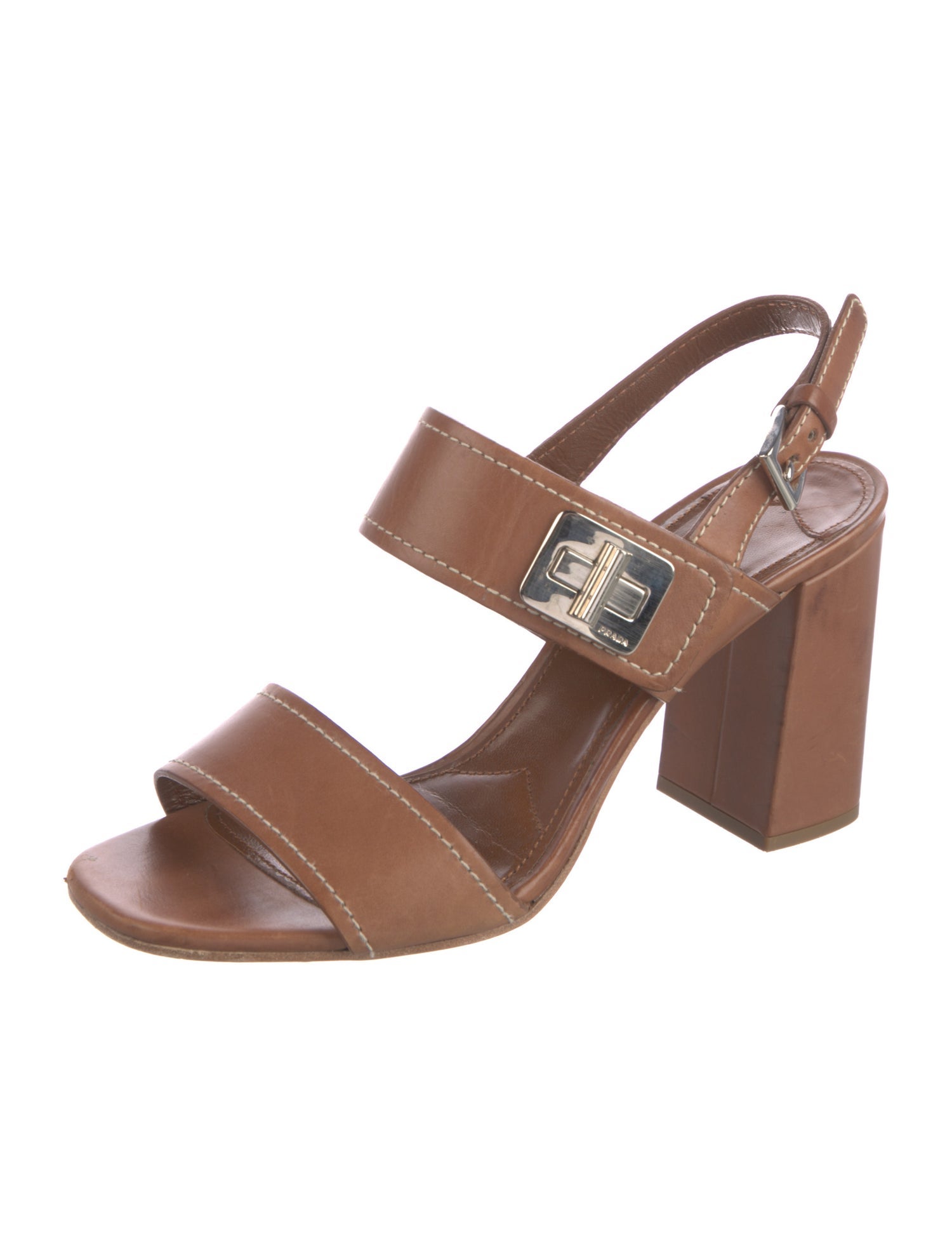 Prada Leather Slingback Sandals