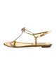 Prada Leather T-Strap Sandals