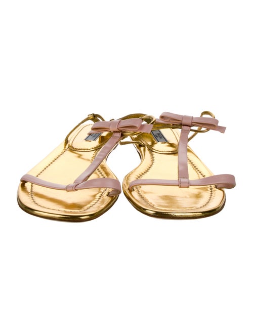 Prada Leather T-Strap Sandals