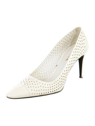 Prada Patent Leather Lasercut Accents Pumps