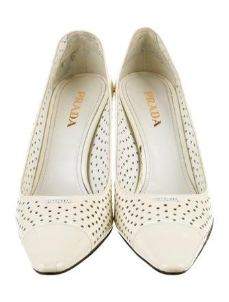 Prada Patent Leather Lasercut Accents Pumps