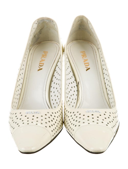 Prada Patent Leather Lasercut Accents Pumps