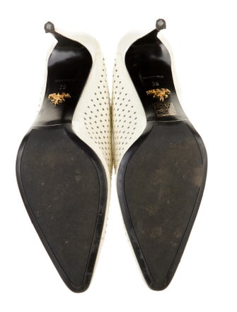 Prada Patent Leather Lasercut Accents Pumps