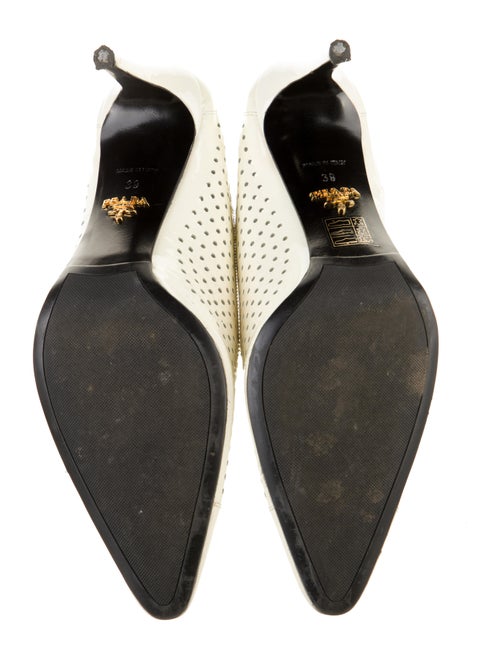 Prada Patent Leather Lasercut Accents Pumps