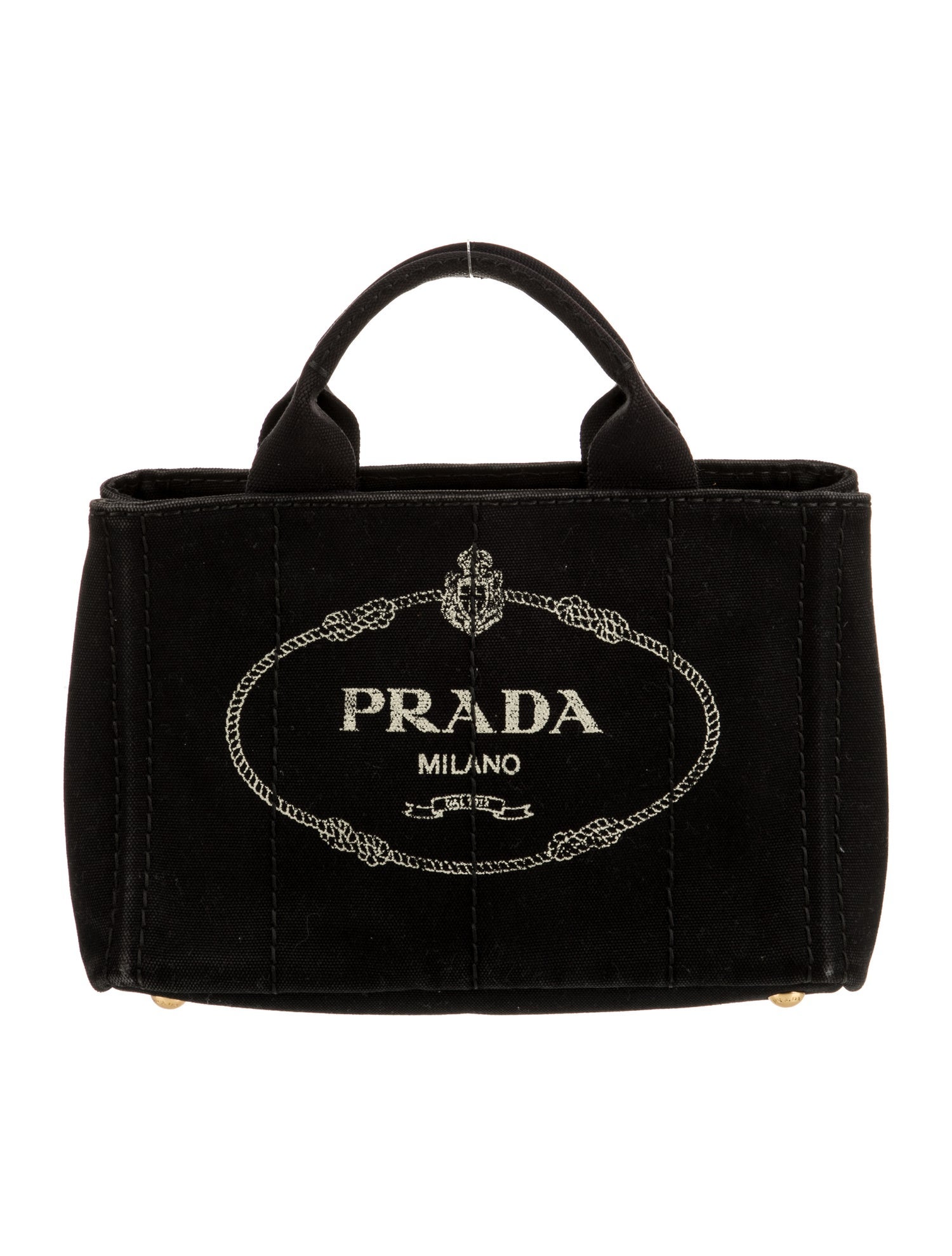 Prada Enameled Metal Triangle Top Handle Bag