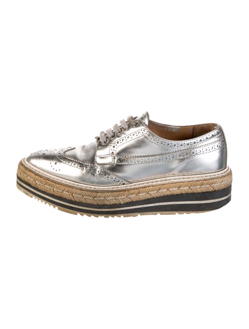 Prada Leather Eyelet Trim Oxfords