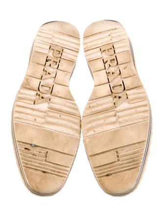 Prada Leather Eyelet Trim Oxfords