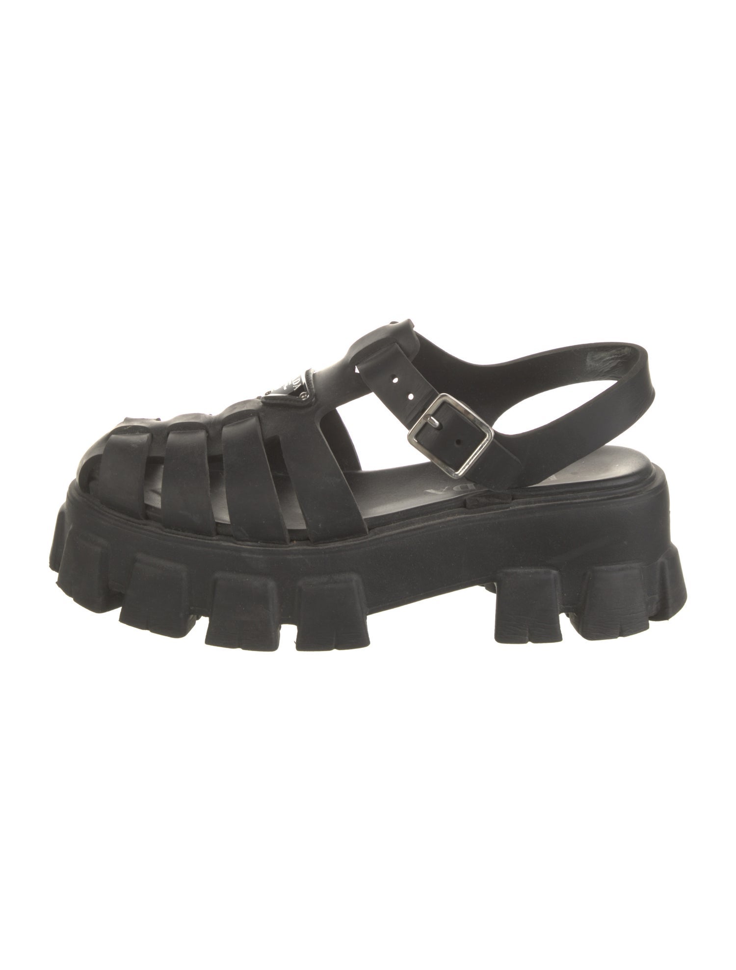 Prada Rubber Slingback Sandals