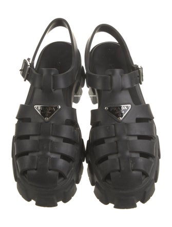 Prada Rubber Slingback Sandals